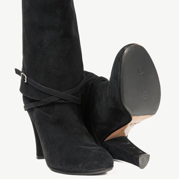 Chloe AW/07 Black Suede Foldover Short Boots - Picture 4 of 9